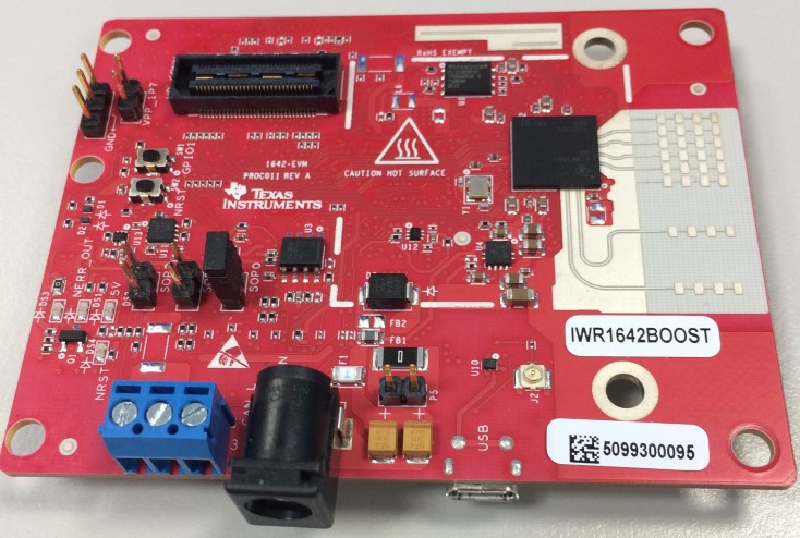 رادار IWR1642BOOST فرکانس 76-81 گیگاهرتز با قابلیت سنجش سرعت، فاصله، زاویه / محصول اورجینال شرکت Texas Instruments