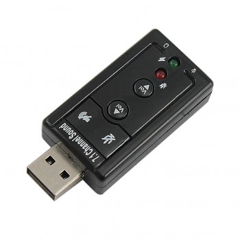 کارت صدای اکسترنال 7.1Channel Sound USB با دکمه کنترل و تنظیمات صدا