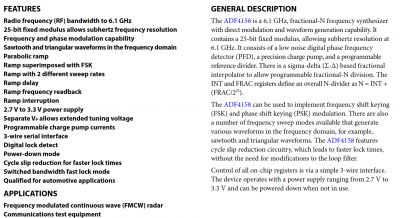 سینتی سایزر و فانکشن ژنراتور ADF4158CCPZ  فرکانس 6.1GHz